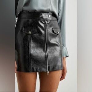 NWT Rails Charlize Black Faux Leather Mini Skirt Size 8 MSRP $218